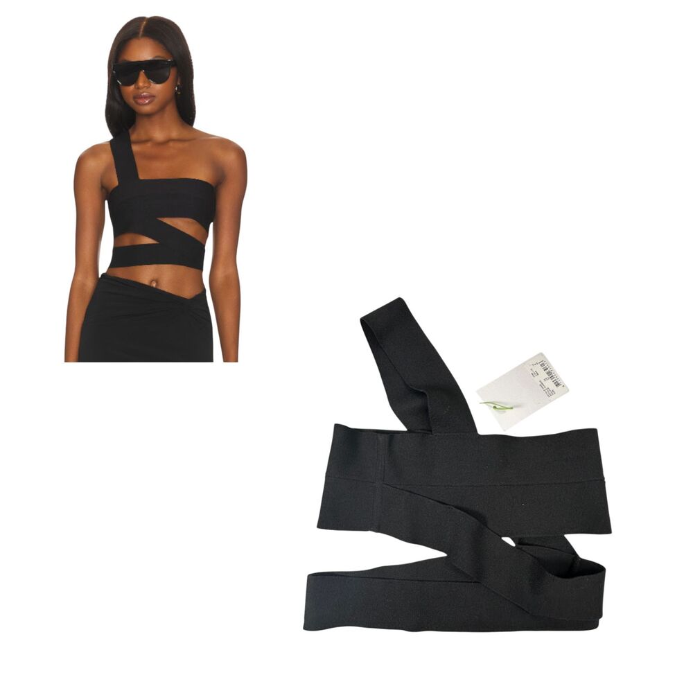 Gauge81 Black Asymmetric Crop Top